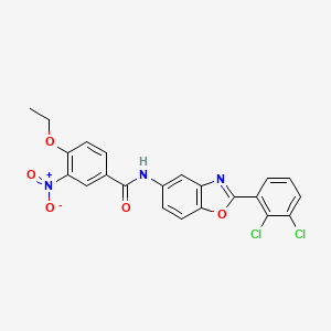 molecular formula C22H15Cl2N3O5 B4968358 N-[2-(2,3-dichlorophenyl)-1,3-benzoxazol-5-yl]-4-ethoxy-3-nitrobenzamide 