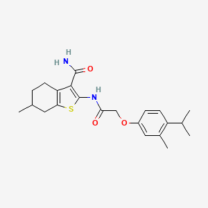 2-{[(4-isopropyl-3-methylphenoxy)acetyl]amino}-6-methyl-4,5,6,7-tetrahydro-1-benzothiophene-3-carboxamide