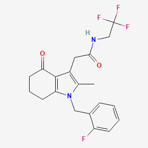 2-[1-(2-fluorobenzyl)-2-methyl-4-oxo-4,5,6,7-tetrahydro-1H-indol-3-yl]-N-(2,2,2-trifluoroethyl)acetamide