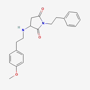 molecular formula C21H24N2O3 B4968422 3-{[2-(4-methoxyphenyl)ethyl]amino}-1-(2-phenylethyl)-2,5-pyrrolidinedione CAS No. 5602-16-4