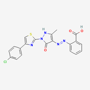 2-(2-{1-[4-(4-chlorophenyl)-1,3-thiazol-2-yl]-3-methyl-5-oxo-1,5-dihydro-4H-pyrazol-4-ylidene}hydrazino)benzoic acid