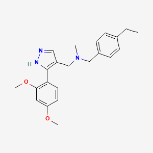 molecular formula C22H27N3O2 B4968471 N-[[5-(2,4-dimethoxyphenyl)-1H-pyrazol-4-yl]methyl]-1-(4-ethylphenyl)-N-methylmethanamine 