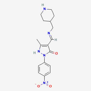 5-methyl-2-(4-nitrophenyl)-4-{[(4-piperidinylmethyl)amino]methylene}-2,4-dihydro-3H-pyrazol-3-one