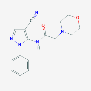 molecular formula C16H17N5O2 B496863 N-(4-cyano-2-phenylpyrazol-3-yl)-2-morpholin-4-ylacetamide CAS No. 724703-21-3
