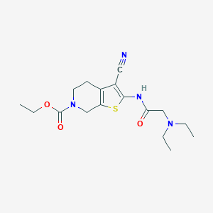 molecular formula C17H24N4O3S B496872 ethyl 3-cyano-2-{[(diethylamino)acetyl]amino}-4,7-dihydrothieno[2,3-c]pyridine-6(5H)-carboxylate 