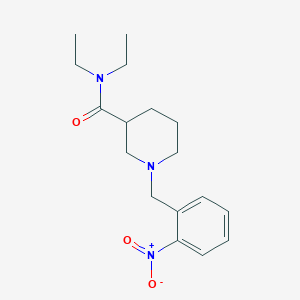 molecular formula C17H25N3O3 B4968800 N,N-diethyl-1-[(2-nitrophenyl)methyl]piperidine-3-carboxamide 