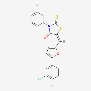 molecular formula C20H10Cl3NO2S2 B4968802 3-(3-chlorophenyl)-5-{[5-(3,4-dichlorophenyl)-2-furyl]methylene}-2-thioxo-1,3-thiazolidin-4-one 