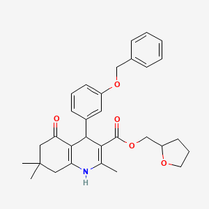 molecular formula C31H35NO5 B4968831 Tetrahydrofuran-2-ylmethyl 4-[3-(benzyloxy)phenyl]-2,7,7-trimethyl-5-oxo-1,4,5,6,7,8-hexahydroquinoline-3-carboxylate 