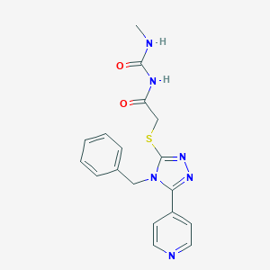 molecular formula C18H18N6O2S B496900 N-({[4-benzyl-5-(4-pyridinyl)-4H-1,2,4-triazol-3-yl]sulfanyl}acetyl)-N'-methylurea CAS No. 724701-80-8