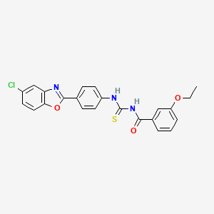 molecular formula C23H18ClN3O3S B4969096 N-{[4-(5-chloro-1,3-benzoxazol-2-yl)phenyl]carbamothioyl}-3-ethoxybenzamide 