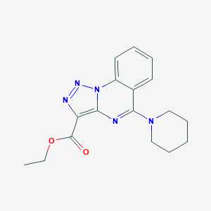 molecular formula C17H19N5O2 B496912 ethyl 5-(1-piperidinyl)[1,2,3]triazolo[1,5-a]quinazoline-3-carboxylate 