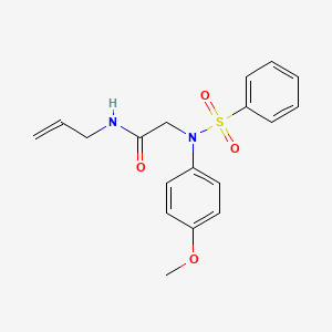 molecular formula C18H20N2O4S B4969137 2-[N-(benzenesulfonyl)-4-methoxyanilino]-N-prop-2-enylacetamide 