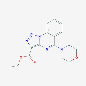 molecular formula C16H17N5O3 B496914 ethyl 5-(4-morpholinyl)[1,2,3]triazolo[1,5-a]quinazoline-3-carboxylate 