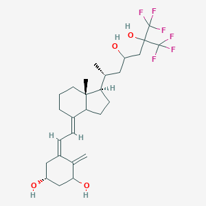 molecular formula C27H38F6O4 B049692 (1R,5Z)-5-[(2E)-2-[(1R,7aR)-7a-methyl-1-[(2R)-7,7,7-trifluoro-4,6-dihydroxy-6-(trifluoromethyl)heptan-2-yl]-2,3,3a,5,6,7-hexahydro-1H-inden-4-ylidene]ethylidene]-4-methylidenecyclohexane-1,3-diol CAS No. 114489-80-4