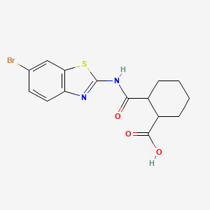 molecular formula C15H15BrN2O3S B4969358 2-[(6-Bromo-1,3-benzothiazol-2-yl)carbamoyl]cyclohexanecarboxylic acid 