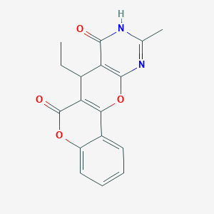 molecular formula C17H14N2O4 B496950 11-ethyl-15-methyl-8,18-dioxa-14,16-diazatetracyclo[8.8.0.02,7.012,17]octadeca-1(10),2,4,6,12(17),15-hexaene-9,13-dione 