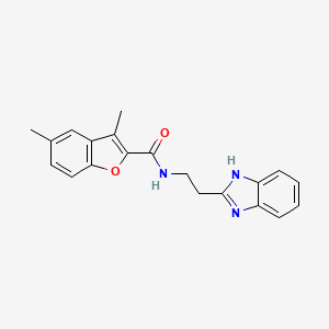 molecular formula C20H19N3O2 B4969554 N-[2-(1H-benzimidazol-2-yl)ethyl]-3,5-dimethyl-1-benzofuran-2-carboxamide 