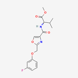 molecular formula C17H19FN2O5 B4969614 methyl N-({2-[(3-fluorophenoxy)methyl]-1,3-oxazol-4-yl}carbonyl)-L-valinate 