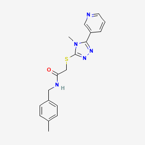 molecular formula C18H19N5OS B4969685 N-(4-methylbenzyl)-2-{[4-methyl-5-(3-pyridinyl)-4H-1,2,4-triazol-3-yl]thio}acetamide 