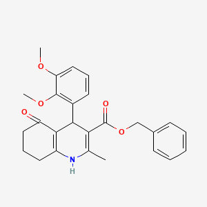 molecular formula C26H27NO5 B4969751 Benzyl 4-(2,3-dimethoxyphenyl)-2-methyl-5-oxo-1,4,5,6,7,8-hexahydroquinoline-3-carboxylate 