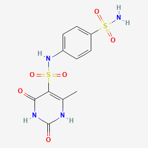 molecular formula C11H12N4O6S2 B4969800 6-methyl-2,4-dioxo-N-(4-sulfamoylphenyl)-1,2,3,4-tetrahydropyrimidine-5-sulfonamide 