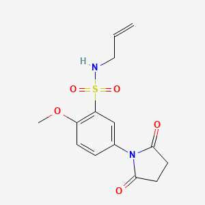 molecular formula C14H16N2O5S B4969896 N-allyl-5-(2,5-dioxo-1-pyrrolidinyl)-2-methoxybenzenesulfonamide 
