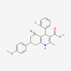 molecular formula C25H24FNO4 B4970025 methyl 4-(2-fluorophenyl)-7-(4-methoxyphenyl)-2-methyl-5-oxo-1,4,5,6,7,8-hexahydroquinoline-3-carboxylate 