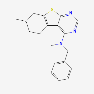 molecular formula C19H21N3S B4970058 N-benzyl-N,7-dimethyl-5,6,7,8-tetrahydro-[1]benzothiolo[2,3-d]pyrimidin-4-amine 