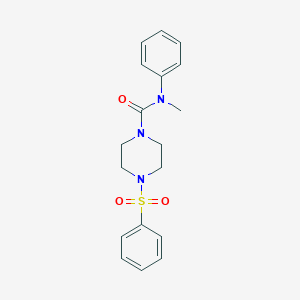 molecular formula C18H21N3O3S B497013 N-methyl-N-phenyl-4-(phenylsulfonyl)piperazine-1-carboxamide CAS No. 526190-60-3