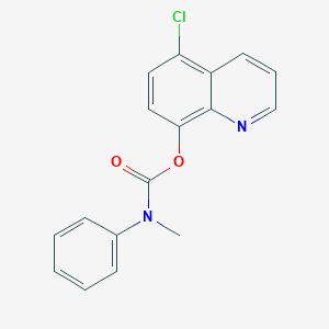molecular formula C17H13ClN2O2 B497015 5-chloroquinolin-8-yl methyl(phenyl)carbamate 