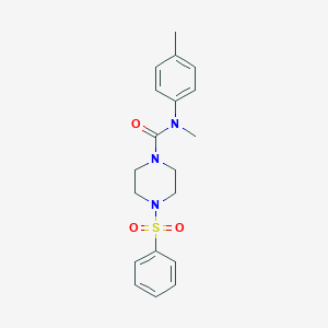 molecular formula C19H23N3O3S B497033 N-methyl-N-(4-methylphenyl)-4-(phenylsulfonyl)-1-piperazinecarboxamide CAS No. 889808-79-1