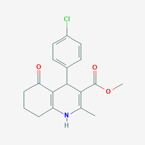 molecular formula C18H18ClNO3 B4970495 Methyl 4-(4-chlorophenyl)-2-methyl-5-oxo-1,4,5,6,7,8-hexahydroquinoline-3-carboxylate 