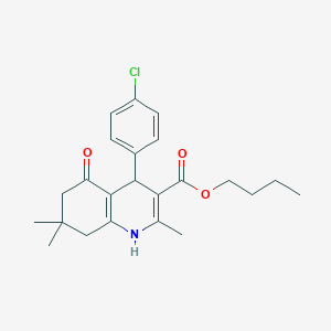 molecular formula C23H28ClNO3 B4970542 Butyl 4-(4-chlorophenyl)-2,7,7-trimethyl-5-oxo-1,4,5,6,7,8-hexahydroquinoline-3-carboxylate 