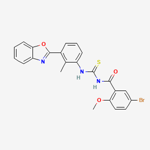 molecular formula C23H18BrN3O3S B4970572 N-{[3-(1,3-benzoxazol-2-yl)-2-methylphenyl]carbamothioyl}-5-bromo-2-methoxybenzamide 