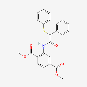 molecular formula C24H21NO5S B4970629 DIMETHYL 2-{[2-PHENYL-2-(PHENYLSULFANYL)ACETYL]AMINO}TEREPHTHALATE 