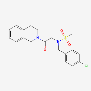 molecular formula C19H21ClN2O3S B4970786 N-(4-chlorobenzyl)-N-[2-(3,4-dihydro-2(1H)-isoquinolinyl)-2-oxoethyl]methanesulfonamide 