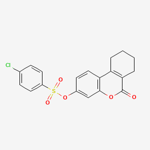 molecular formula C19H15ClO5S B4970803 6-OXO-7,8,9,10-TETRAHYDRO-6H-BENZO[C]CHROMEN-3-YL 4-CHLORO-1-BENZENESULFONATE 