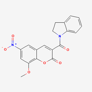 molecular formula C19H14N2O6 B4970833 3-(2,3-Dihydroindole-1-carbonyl)-8-methoxy-6-nitrochromen-2-one 