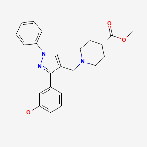 molecular formula C24H27N3O3 B4970934 methyl 1-{[3-(3-methoxyphenyl)-1-phenyl-1H-pyrazol-4-yl]methyl}-4-piperidinecarboxylate 
