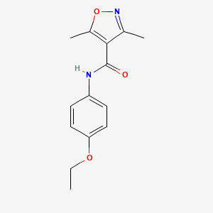 molecular formula C14H16N2O3 B4971043 N-(4-ethoxyphenyl)-3,5-dimethyl-1,2-oxazole-4-carboxamide 