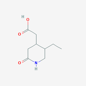 molecular formula C9H15NO3 B049711 5-Ethyl-2-oxo-4-piperidineacetic acid CAS No. 113455-70-2