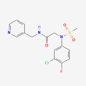 molecular formula C15H15ClFN3O3S B4971105 2-(3-chloro-4-fluoro-N-methylsulfonylanilino)-N-(pyridin-3-ylmethyl)acetamide 
