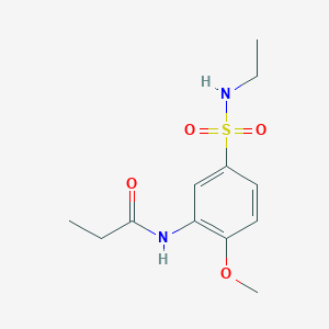molecular formula C12H18N2O4S B4971120 N-[5-(ethylsulfamoyl)-2-methoxyphenyl]propanamide 