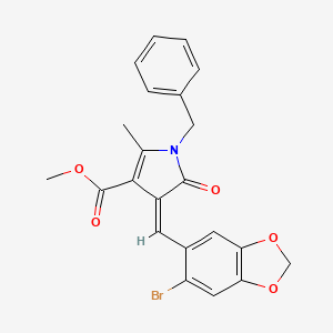 molecular formula C22H18BrNO5 B4971123 methyl (4Z)-1-benzyl-4-[(6-bromo-1,3-benzodioxol-5-yl)methylidene]-2-methyl-5-oxopyrrole-3-carboxylate 