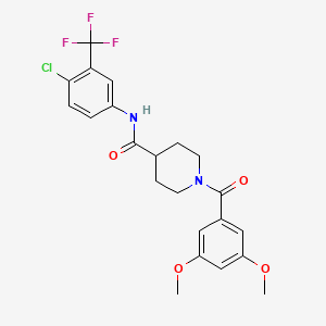 molecular formula C22H22ClF3N2O4 B4971191 N-[4-chloro-3-(trifluoromethyl)phenyl]-1-(3,5-dimethoxybenzoyl)piperidine-4-carboxamide 