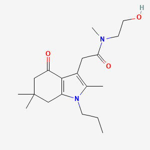 N-(2-hydroxyethyl)-N-methyl-2-(2,6,6-trimethyl-4-oxo-1-propyl-4,5,6,7-tetrahydro-1H-indol-3-yl)acetamide
