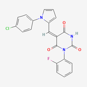5-{[1-(4-chlorophenyl)-1H-pyrrol-2-yl]methylene}-1-(2-fluorophenyl)-2,4,6(1H,3H,5H)-pyrimidinetrione