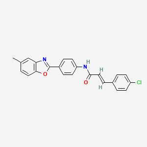 3-(4-chlorophenyl)-N-[4-(5-methyl-1,3-benzoxazol-2-yl)phenyl]acrylamide