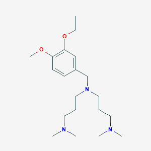 molecular formula C20H37N3O2 B4971499 N'-[3-(dimethylamino)propyl]-N'-[(3-ethoxy-4-methoxyphenyl)methyl]-N,N-dimethylpropane-1,3-diamine 