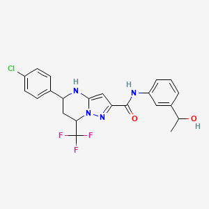 5-(4-chlorophenyl)-N-[3-(1-hydroxyethyl)phenyl]-7-(trifluoromethyl)-4,5,6,7-tetrahydropyrazolo[1,5-a]pyrimidine-2-carboxamide